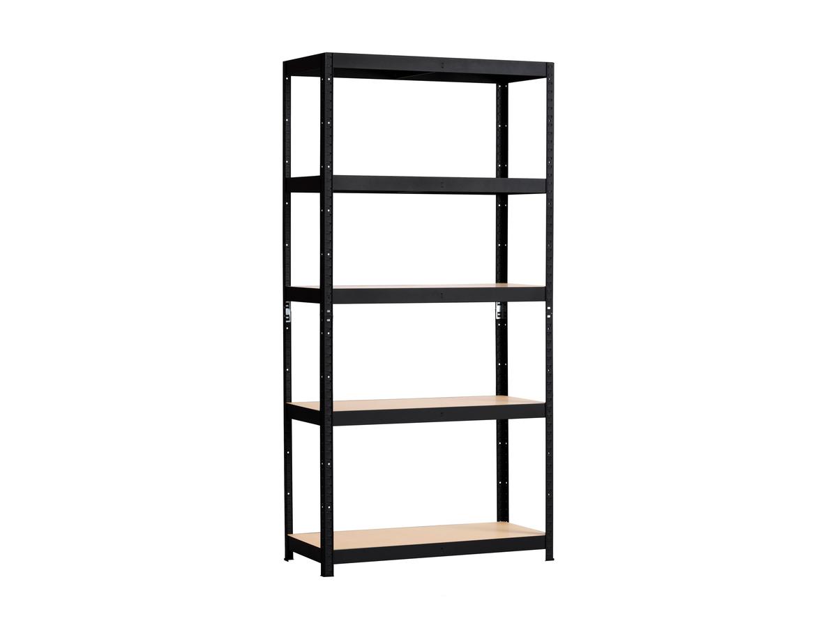 Étagère métallique Metalkas - Lot de deux - 40 x 90 x 180 cm - Noir mat