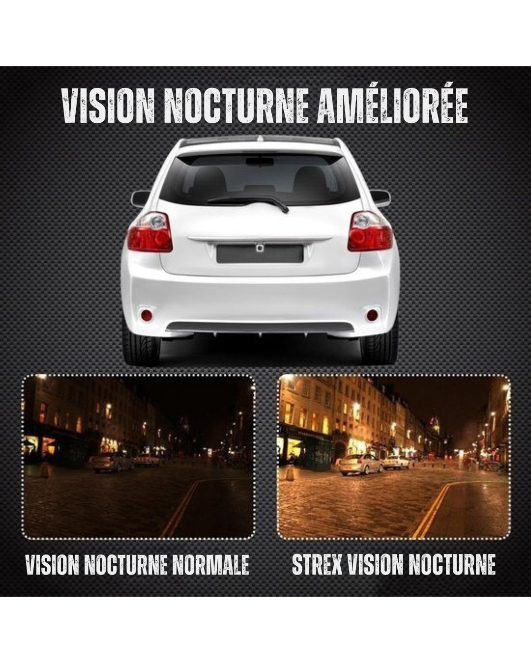 Strex Caméra de recul - RCA universel - Vision nocturne 12 LED - Étanchéité IP68 - Caméra de recul voiture