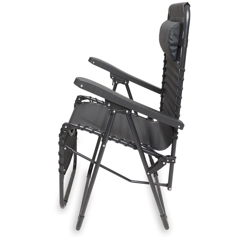 Ensemble de 2 chaises de jardin de luxe - Pliables avec coussins - Acier - Noir
