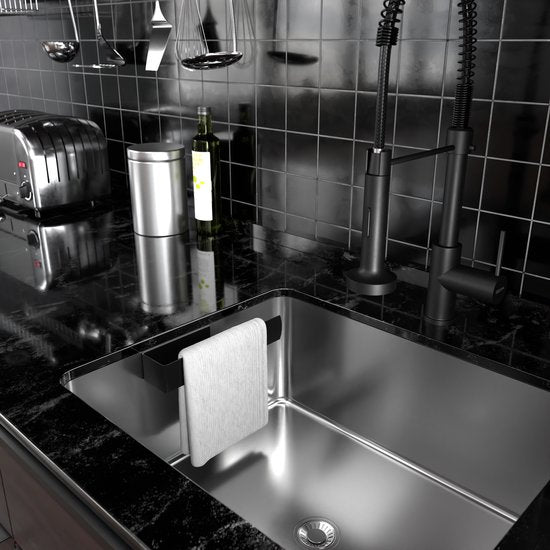 Noswo Porte-serviettes - Rangement évier - Comptoir & Cuisine - acier inoxydable - Noir