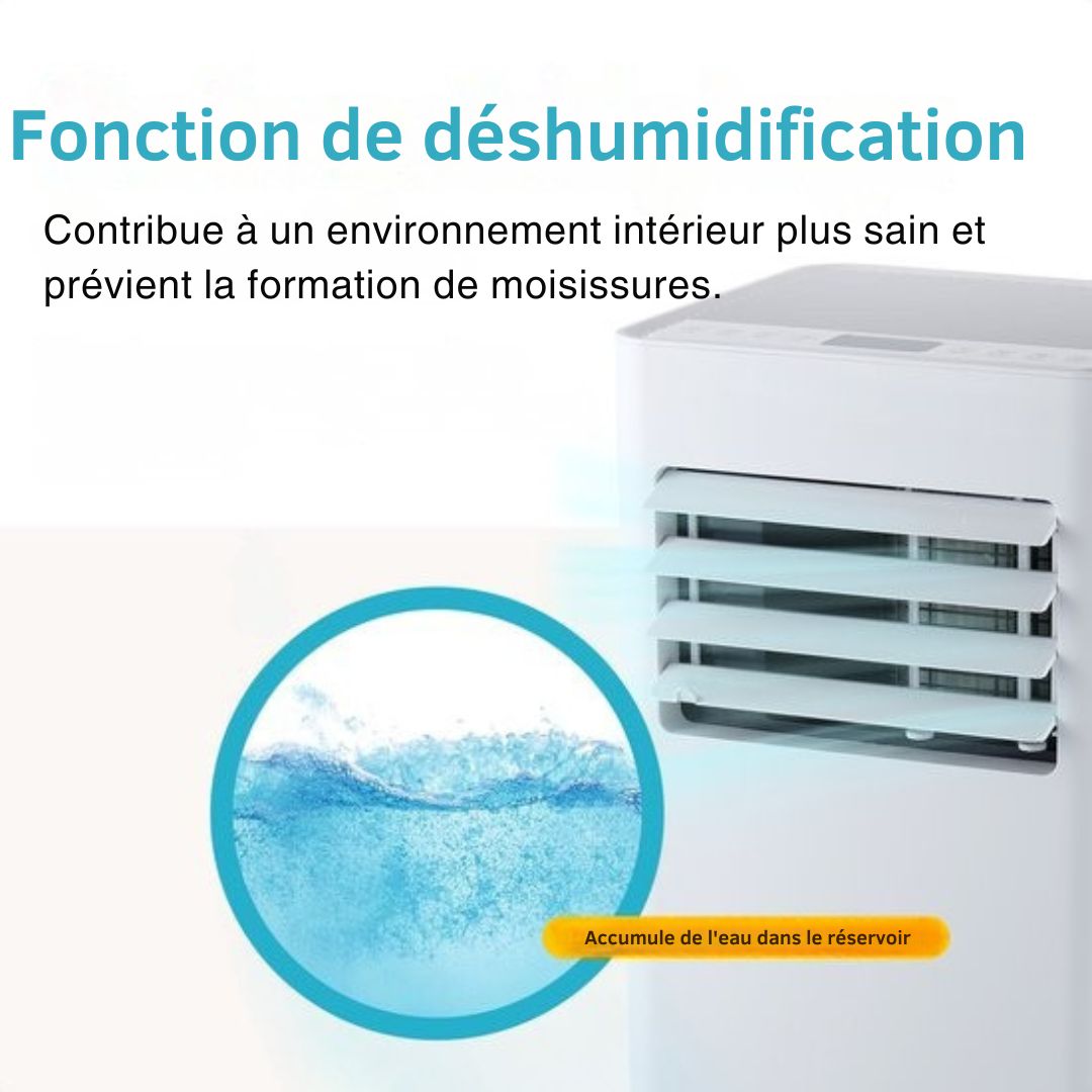 Climatiseur mobile - MOA - 3-en-1 - Déshumidificateur et Ventilateur - télécommande - classe énergétique A - pour pièces jusqu'à 60m³ - Blanc