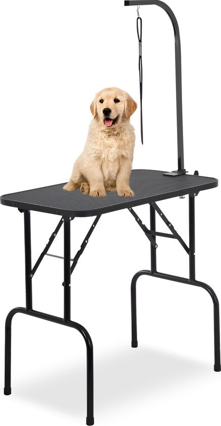 Animali Trim Table - Table de toilettage pour chien - Table de toilettage pour chien - Pliable - Avec option laisse - Noir