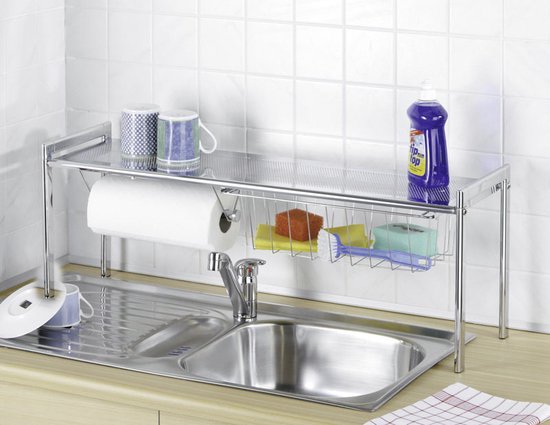 Étagère de cuisine Wenko avec porte-rouleau de papier essuie-tout Exquisite Chrome