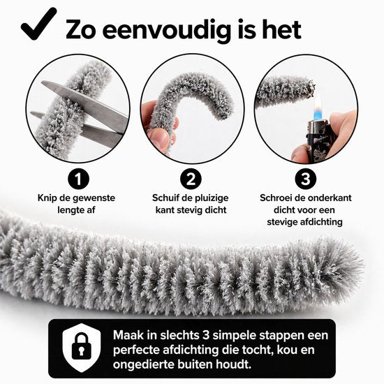 Rideau anti-mouches Brixy - Queue de chat - 90 x 220 cm - Brins de 2 cm d'épaisseur - Gris