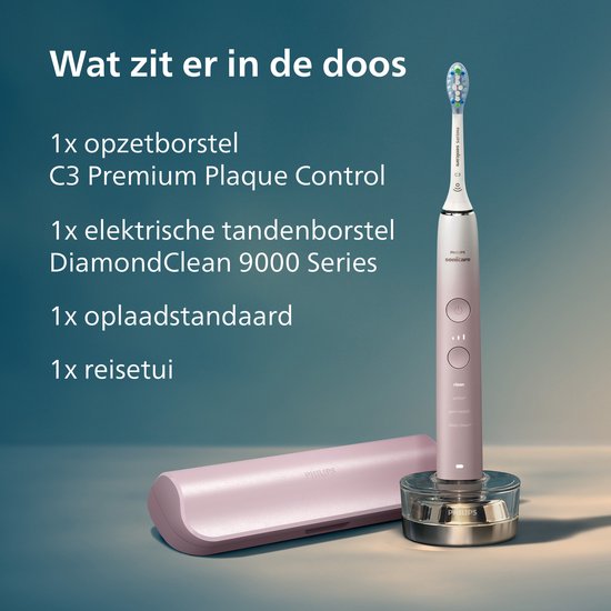 Philips Sonicare DiamondClean 9000 - Brosse à dents électrique - Rose/Blanc - Ombré - HX9911/84