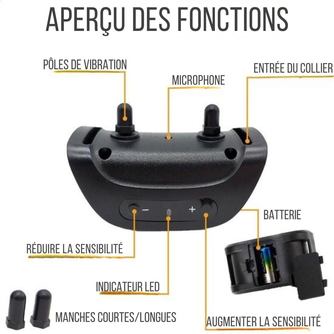 Bande anti aboiement Strex pour chiens - 3-60KG - Sans choc - Vibration et audio - Bande anti aboiement