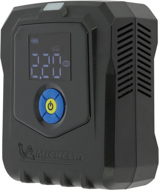 Pompe à pneus électrique rechargeable Michelin - Compresseur sans fil - Réglable à la pression souhaitée - Jusqu'à 10 bars - Avec éclairage LED - Pour pneus de voiture, pneus de vélo, ballons de sport et articles gonflables