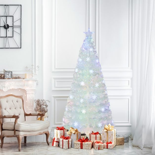 Sapin de Noël artificiel Coast 180 cm, sapin enneigé avec éclairage LED à fibre optique, 8 modes CM25341DE
