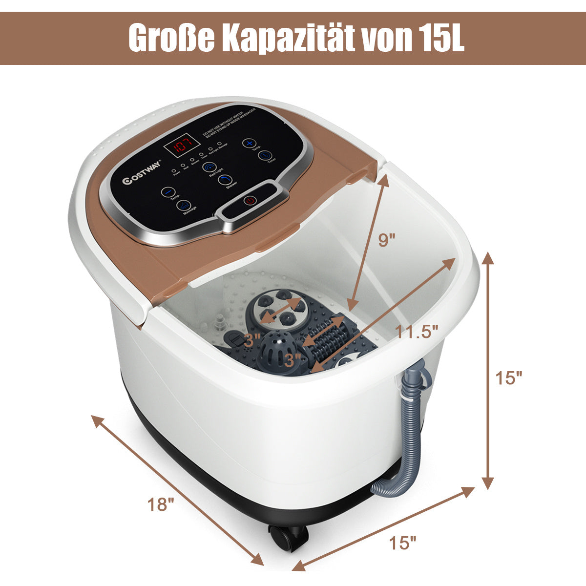 Coast appareil de massage des pieds bain de pieds appareil de massage spa bain de pieds shiatsu massage des pieds gris