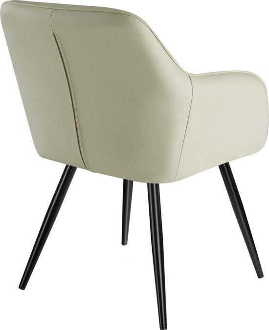 tectake® - Chaise Marilyn tissu crème/noir