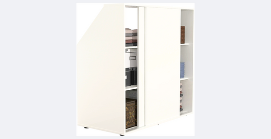 VDD White angled wall cupboard 100×100×50 cm - armoire de rangement compacte pour le grenier ou la chambre à coucher
