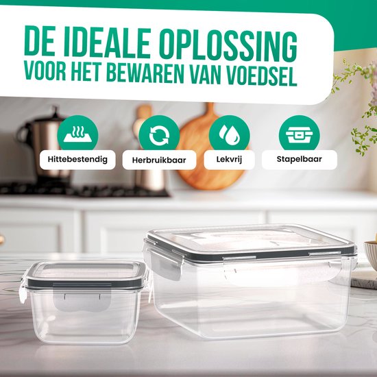 Avalo Récipients de conservation des aliments - Récipients de préparation des repas - Récipients de congélation en plastique - Avec couvercle - Ensemble de 30 pièces - Récipients pour micro-ondes sans BPA