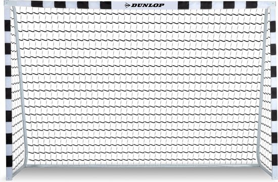 Dunlop Voetbaldoel - Voetbal Goal 300 x 90 x 200 cm - Voetbalgoal Groot - Buitenspeelgoed voor Kinderen en Volwassenen - Snelle Montage - Voetbal Training Doel - Metaal - Zwart/ Wit
