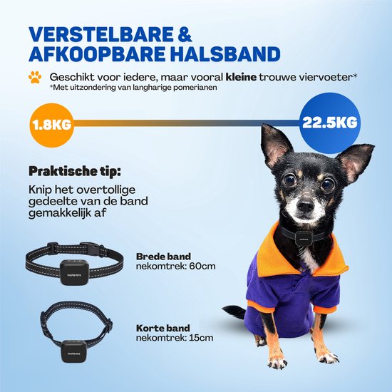 Vulpes Goods® Anti Bark Collar Mini Vulpes Goods® Anti Bark Collar Mini - Collier d'éducation sans choc - Dispositif anti-aboiement pour petits chiens - Étanche - Rechargeable - Vibration et Audio