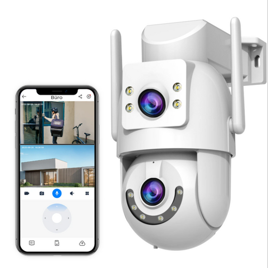 Caméra d'extérieur JOOAN Full HD à trois objectifs, caméra de sécurité pour supérettes et surveillance urbaine, suivi des personnes, caméra intelligente compatible 2G, 4G et 5G avec Wi-Fi, H.265/H.264