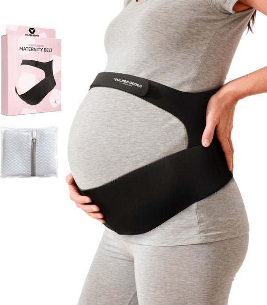 Vulpes Goods® Babycare - Bande abdominale de grossesse - Ceinture de grossesse ajustable - Bande abdominale de grossesse - Invisible et respirante - Soutien abdominal et dorsal - Taille L - Bande pelvienne - Ceinture de grossesse - Soutien pelvien - Sac d