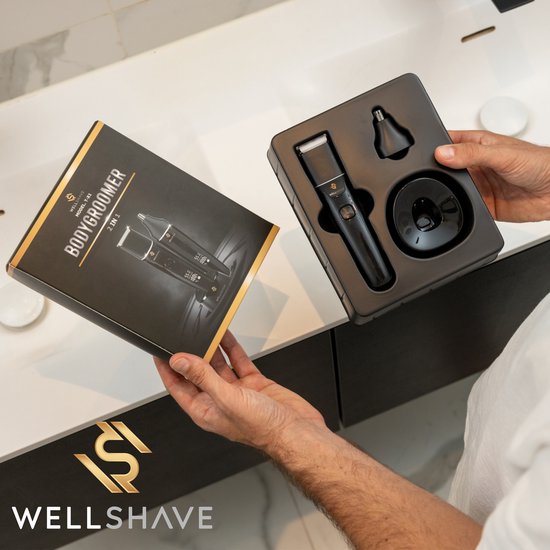 Wellshave 2 in 1 Bodygroomer Men - Tondeuse Multi pour le corps et la barbe - Tondeuse poils pubiens homme - Tondeuse corps homme - Tondeuse nez - Dual Groomer