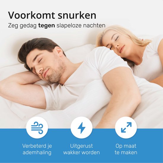Airmaster Anti Snore Brace - Ajustable - Produits pour le sommeil - Écartement nasal - Protecteur de dentier - Ronflement - Bit - Transparent sans BPA
