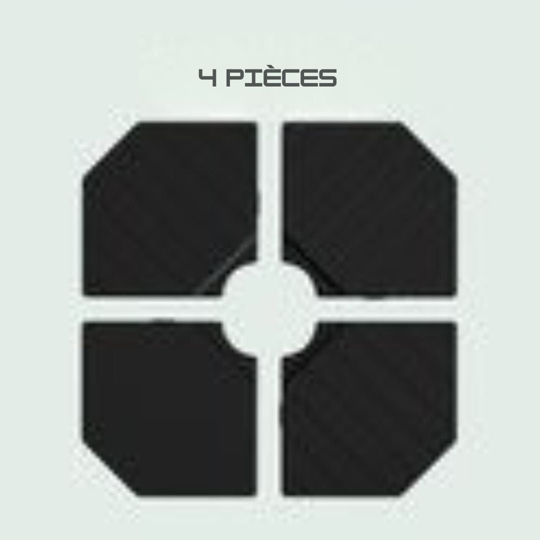 Set de 4 tuiles pour Parasol Lifegoods - 50x50x11 cm - Remplissable jusqu'à 145 kg - noir