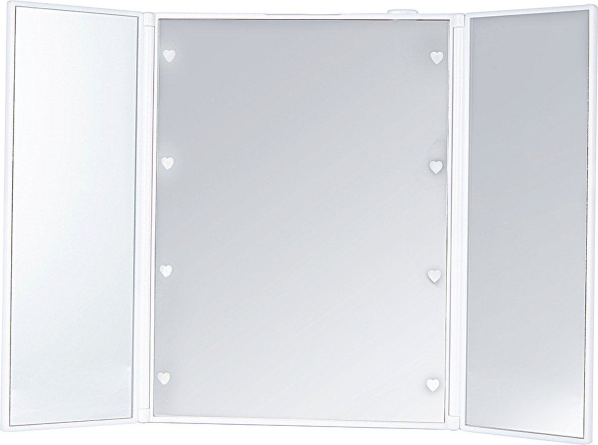 Fuegobird Miroir avec éclairage portable LED - Miroir de maquillage - Blanc