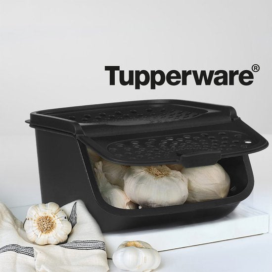 Tupperware GarlicSmart 2,3 L - Récipient à ail - Sans BPA - Récipient de conservation pour l'ail - Empilable - Récipient Keep-fresh - L'ail reste frais plus longtemps