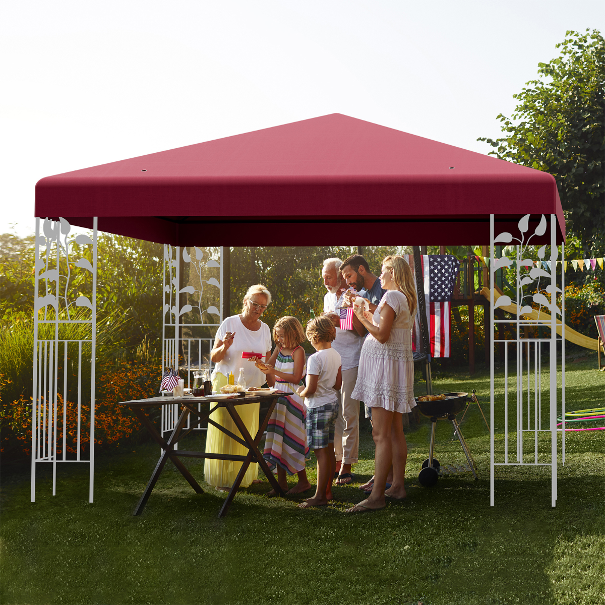 Coast Replacement Roof for Pavilion 3 x 3 m Bordeaux - Couverture de toit de pavillon hydrofuge avec attaches Velcro