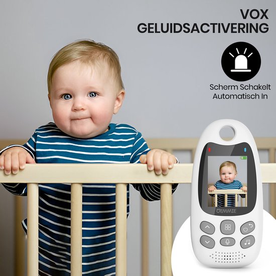 Oemmie Baby Monitor - Baby Monitor avec caméra - Baby Monitor - Baby Camera - Video & Audio - Night Vision - White