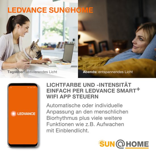 LEDVANCE Luminaire : pour plafond, SunHome Panels / 2 W, 22-...24- V, angle de rayonnement : 11-, Tunable White, 22- ... 5- K, matériau du boîtier : aluminium, IP2-