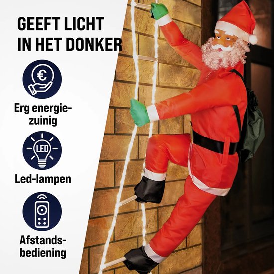Monzana LED Santa 240cm - Intérieur/Extérieur - Télécommande incluse