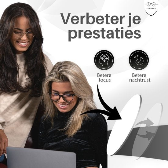 LC Eyewear Lunettes d'ordinateur - Lunettes à lumière bleue - Lunettes d'affichage - Design - Unisexe - Noir