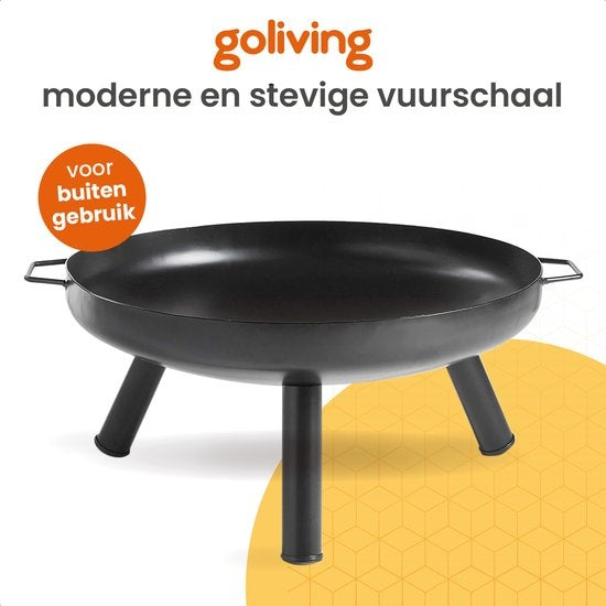 Goliving Outdoor Fire Bowl - Panier à feu - Cheminée de jardin - Cheminée d'ambiance - Chauffage de terrasse - Acier - Ø 60cm
