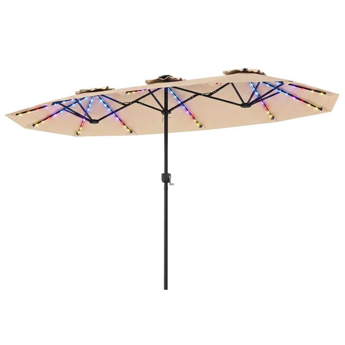 Parasol de jardin double Coast - rectangulaire avec éclairage LED - 400 x 210 cm - beige