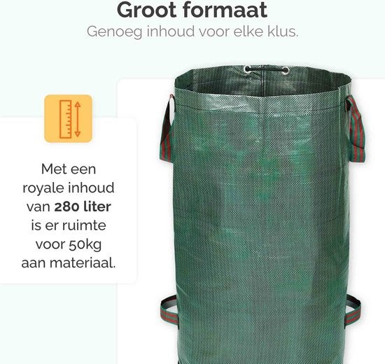 Goliving Sac à déchets de jardin - Lot de 2 sacs à déchets de jardin pliables - Sac de jardin - Poubelle de jardin - 2x 280 litres - Vert