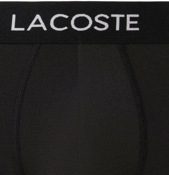 Boxers Lacoste pour homme, 3 pièces, en microfibre, basiques, noirs
