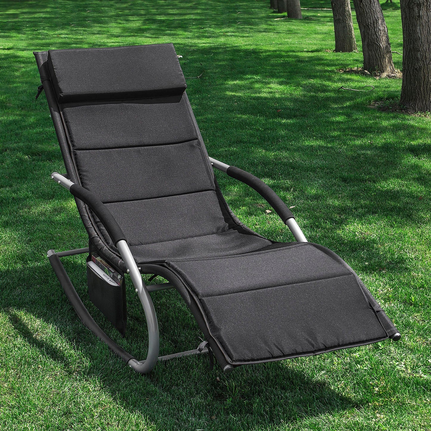 Coussin ergonomique SoBuy pour fauteuil à bascule avec appui-tête - Noir - 170 x 50 x 5 cm
