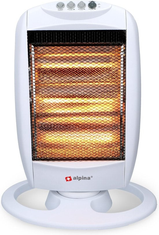 alpina Stove - Halogène - Rotatif - 1200 W - 3 niveaux de chaleur - Protection contre la surchauffe