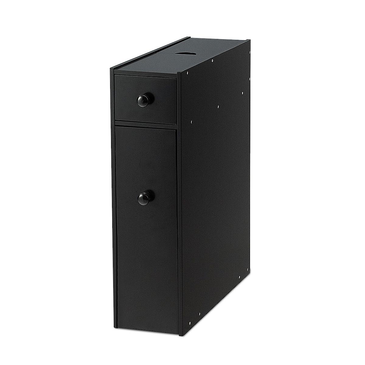 Coast Meuble de salle de bain compact - Multifonctionnel - 48 x 16 x 58 cm - MDF - Noir