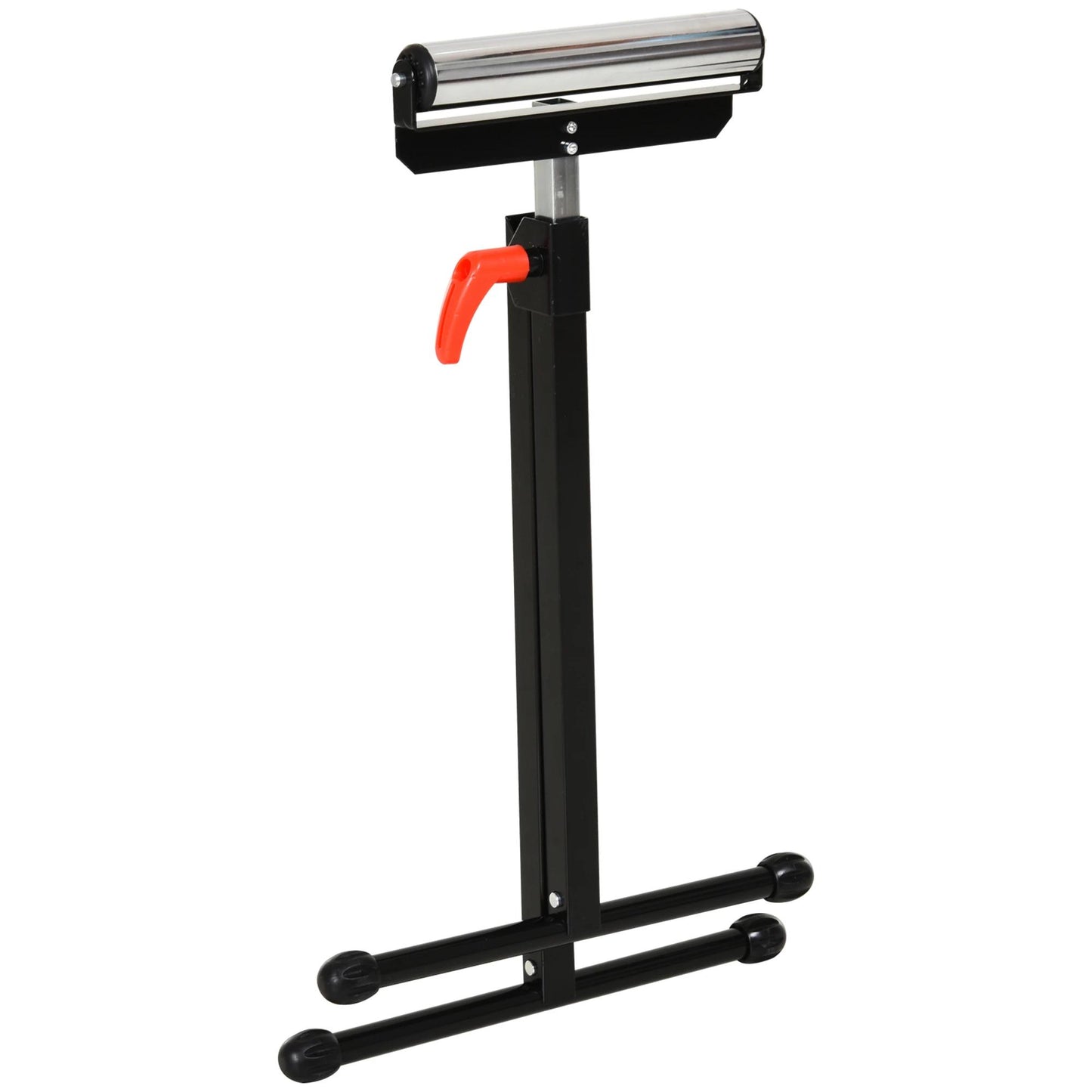 Homcom Chevalet de sciage à rouleau réglable - 44 x 50 x 68-110 cm - Noir/Argent
