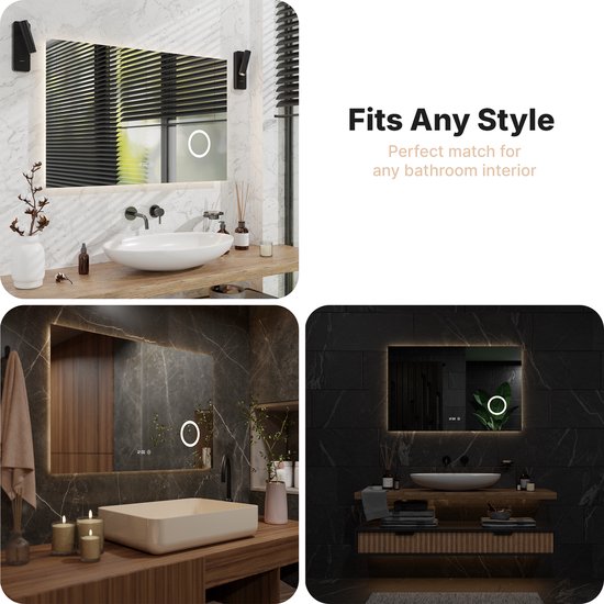 Mirlux Miroir de salle de bain avec éclairage LED et chauffage - 110x70CM
