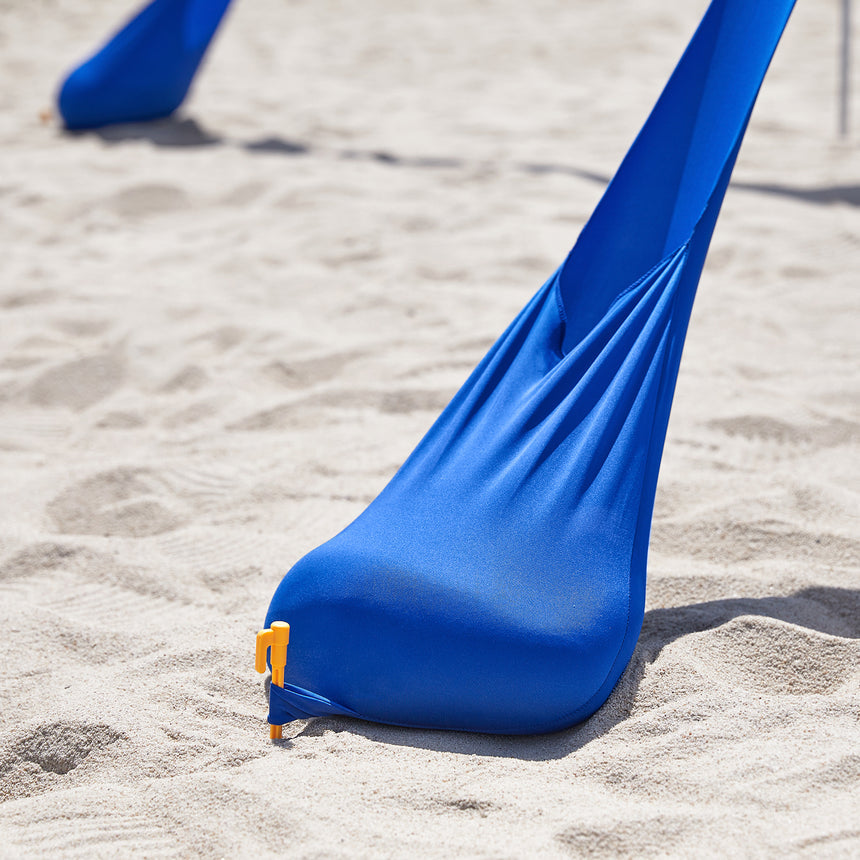 SoBuy OZT01-DB Tente de plage portable - protection solaire UPF30 - Lycra et polyester - bâtons, sac de transport et pelle inclus - bleu royal