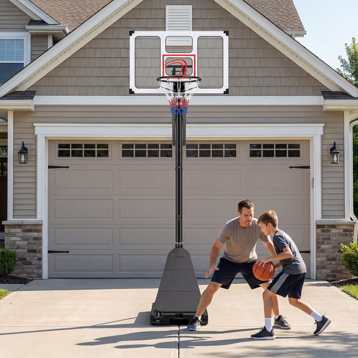 Support de basket-ball Coast avec roulettes - réglable en hauteur - adapté aux enfants et aux adultes - noir