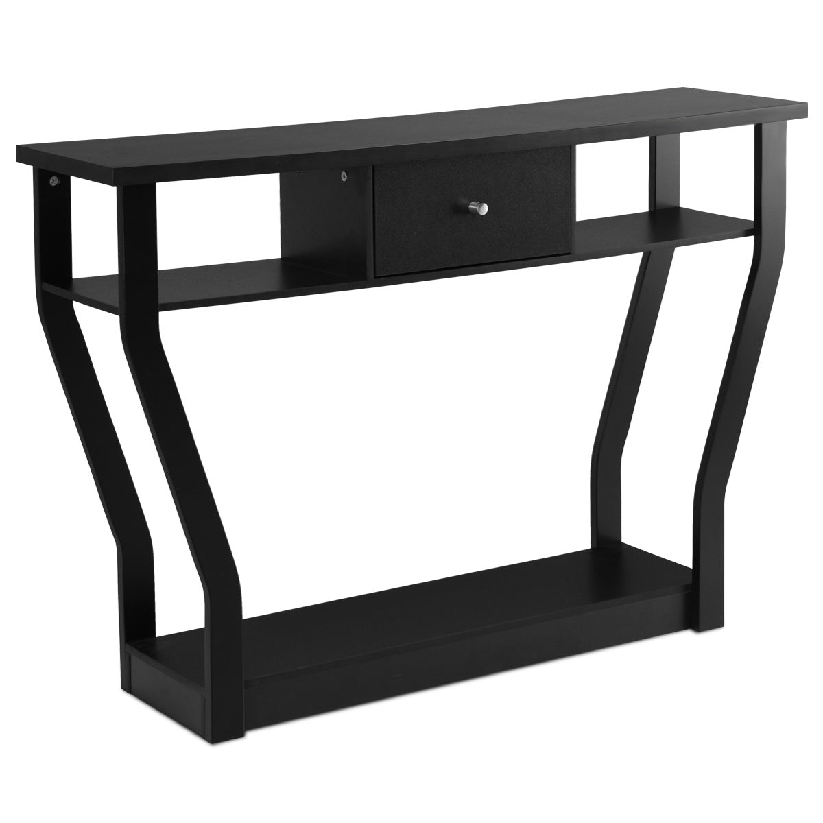 Coast Console Table noire table à fleurs avec tiroir et étagère 120 x 30 x 81 cm noir