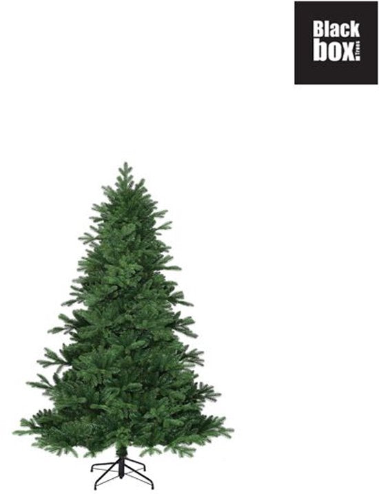 Black Box Trees Brampton : sapin de Noël en plastique avec des aiguilles en PVC et PE - Sapin artificiel à charnières avec 684 branches - Décoration de Noël d'intérieur - H 120 x Ø 91 cm - Vert