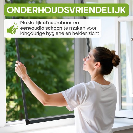 O'DADDY® Window Screen - 100x150 cm - Moustiquaire adaptable - Fibre de verre - Maille métallique - Moustiquaire - Polyvalente et facile à installer - Noir