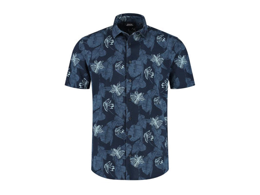 Chemise piquée Boston Brothers AOP - Bleu marine - taille M