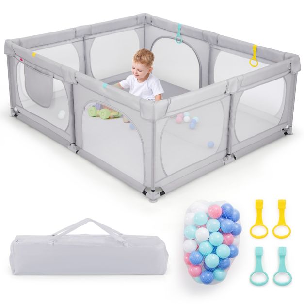 Coast Baby Box avec 50 balles - Gris clair - 189x158x68cm