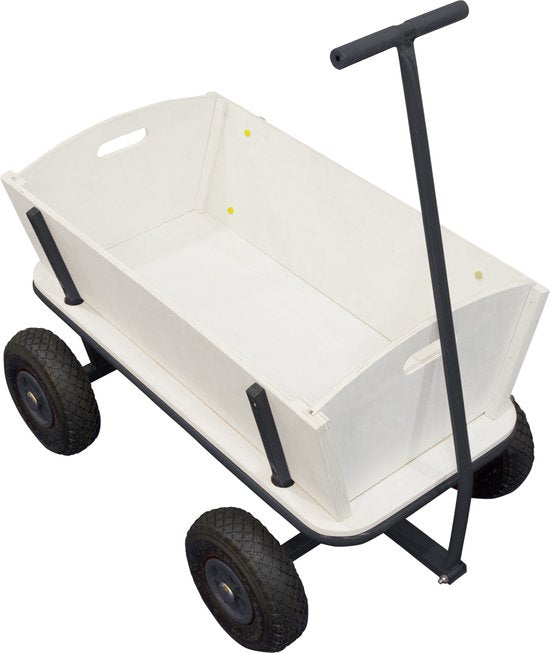 Sunny Billy Beach Wagon Charrette de plage Anthracite - Bois brut - Chariot avec pneus gonflables - 94x61x97cm