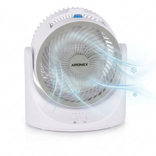 Mini climatiseur – Climatiseur personnel avec bac à glace – Ventilateur et humidificateur portable – Rechargeable – 3 vitesses – LED 7 couleurs – Silencieux