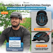 Casque de vélo Nova - Avec feux avant et arrière - Visibilité et sécurité optimales