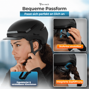 Casque de vélo Nova - Avec feux avant et arrière - Visibilité et sécurité optimales